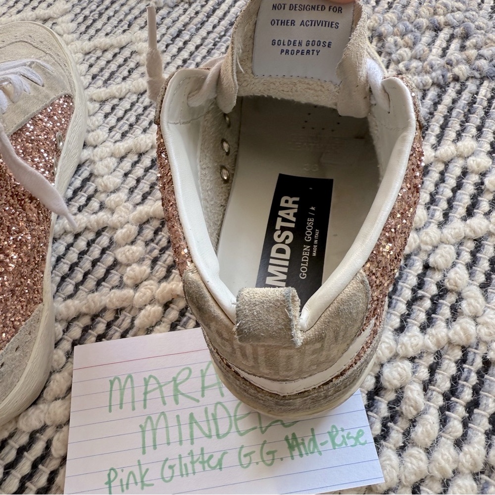 Golden Goose Pink Glitter / Suede / Pearl Sneakers - 36 - Picture 9 of 12